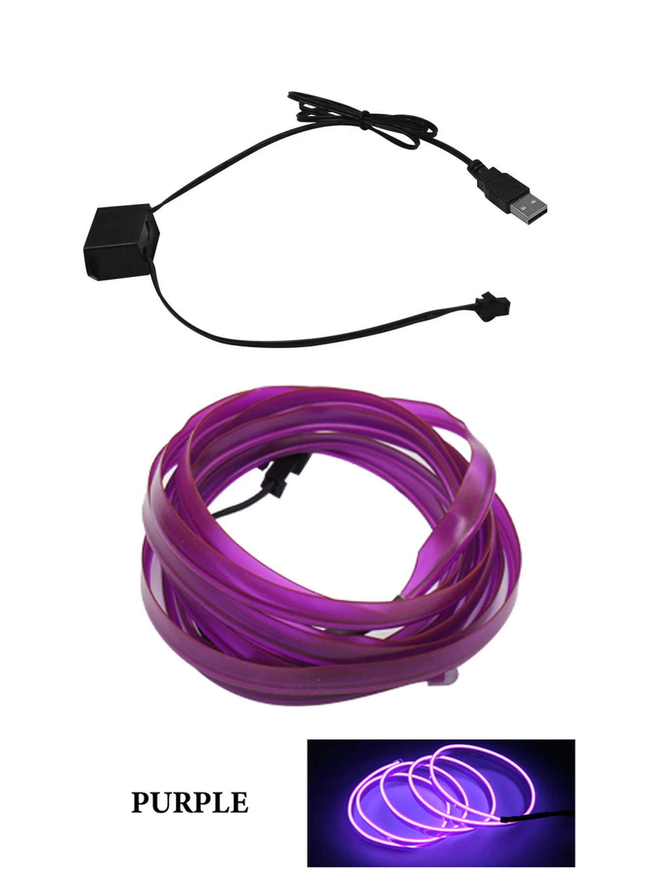 Bande LED Intérieure USB pour Voiture – Lumière Ambiance Multicolore, Facile à Installer, Effet Néon Unique