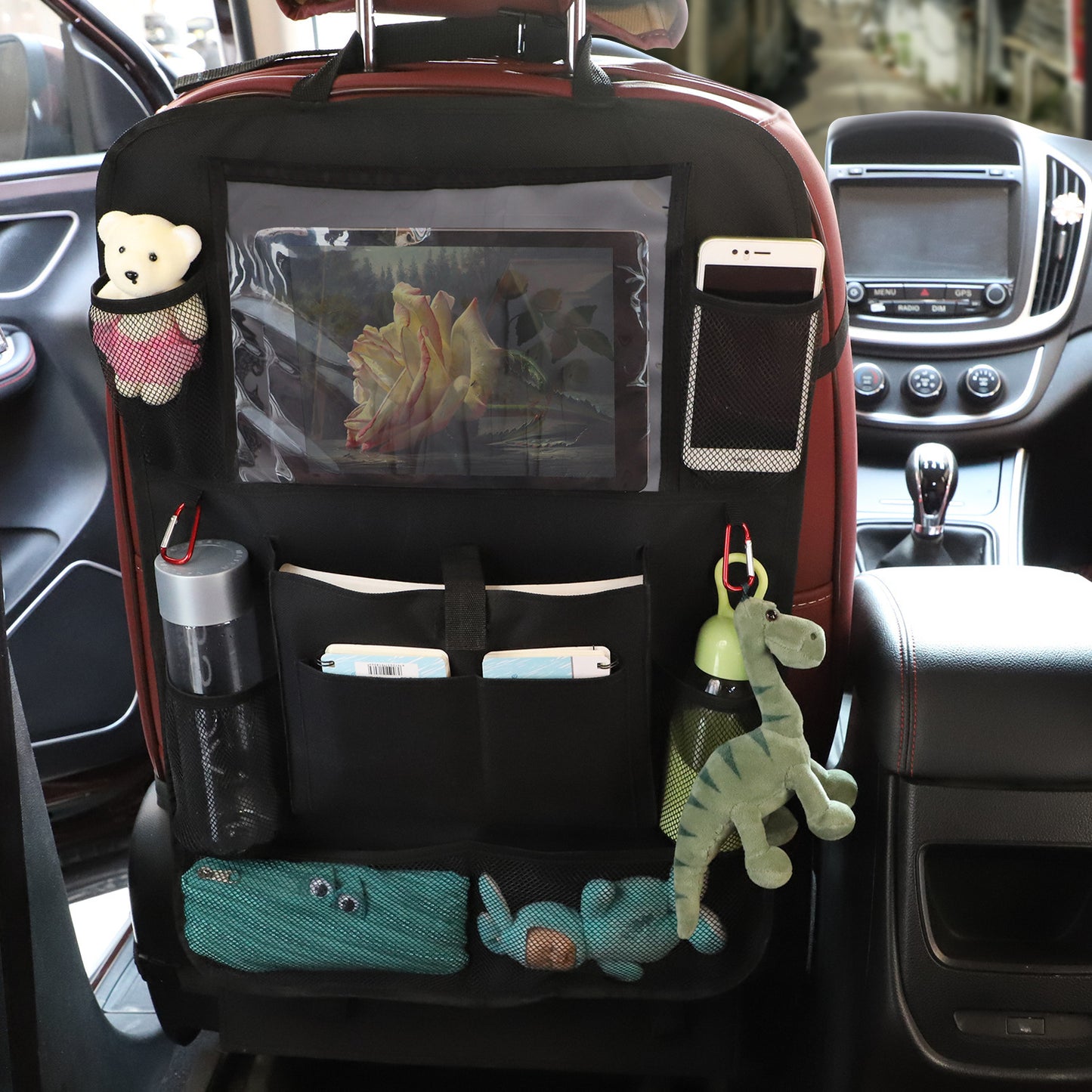 Organisateur de Siège Arrière Voiture – Rangement Multifonction avec Support Tablette, Porte-Gobelet et Pochettes