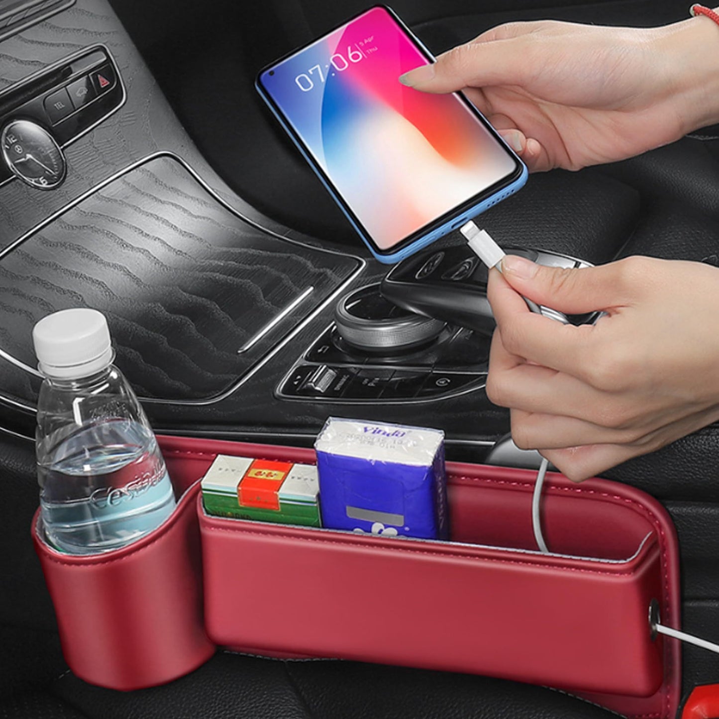 Rangement pour Siège Auto – Remplisseur d’Espace pour Téléphones, Clés, Lunettes – Accessoire Universel Voiture