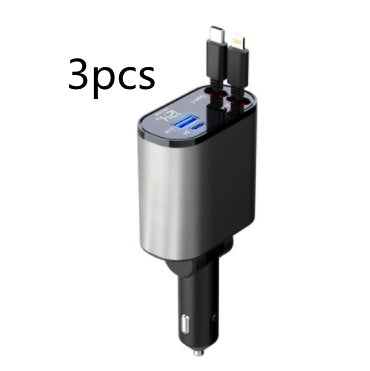 Chargeur Voiture Métal 100W – Charge Ultra-Rapide USB & Type-C pour Allume-Cigare