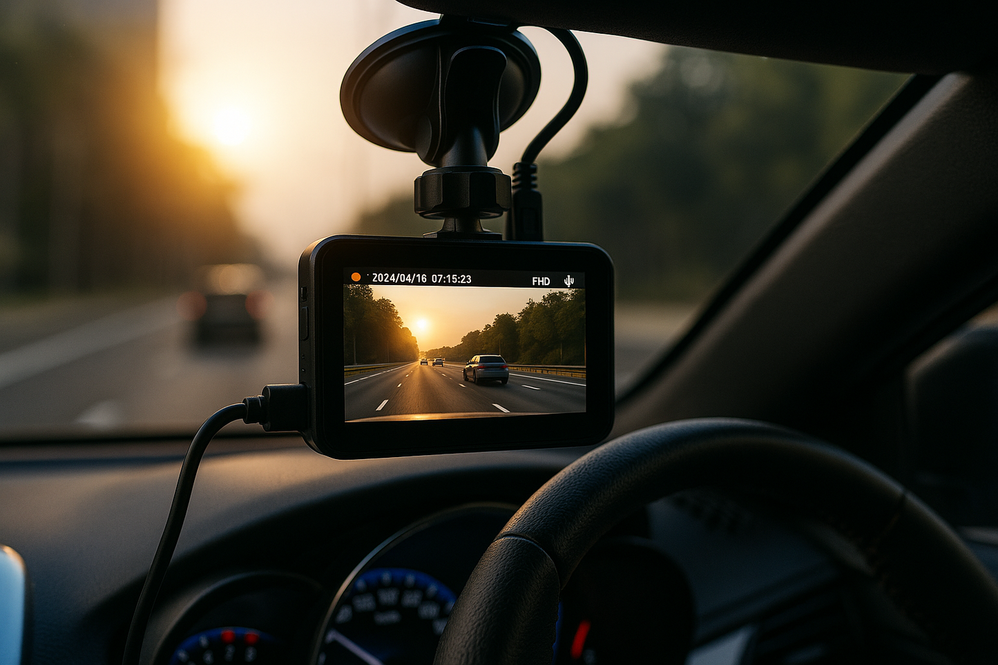 Caméra embarquée 360° K380 Full HD – Dashcam Voiture avec Vision Nocturne &amp; Grand Angle 130°
