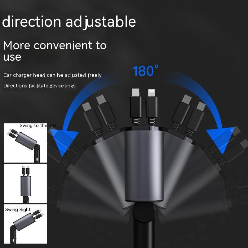 Chargeur Voiture Métal 100W – Charge Ultra-Rapide USB & Type-C pour Allume-Cigare